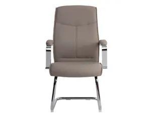 Siege visiteur q-connect modena simili cuir pieds metal chrome hauteur 1050mm largeur 630mm prof 650mm coloris gris — Non…
