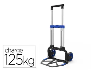 Diable viso manutention pliant telescopique aluminium bavette rabattable roues caoutchouc charge maximale 125kg — Non classé