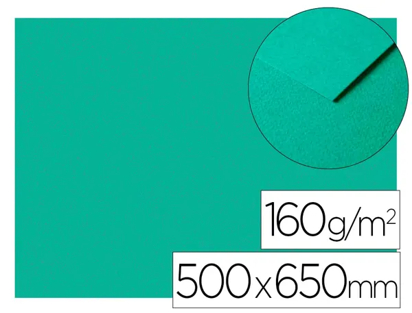 Papier dessin clairefontaine a grain 160g 1 surface        grainee 1 lisse 50x65cm       paquet 25f coloris vert fonce —…