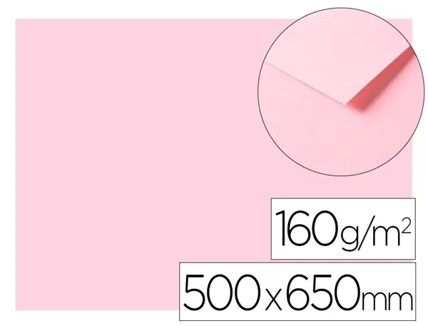 Papier dessin clairefontaine a grain 160g 1 surface        grainee 1 lisse 50x65cm       paquet 25f coloris rose pale — Non…