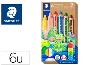 Crayon couleur staedtler noris junior 140 3-en-1 craie cire aquarellable             taille-crayon coloris — Non classé