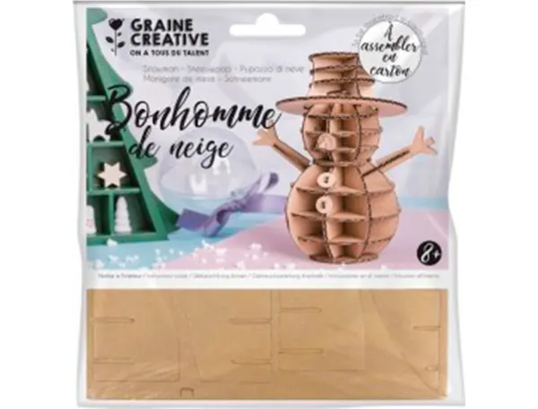Maquette bonhomme de neige graine creative carton a      asssembler decorer            personnaliser 150x150mm — Non classé