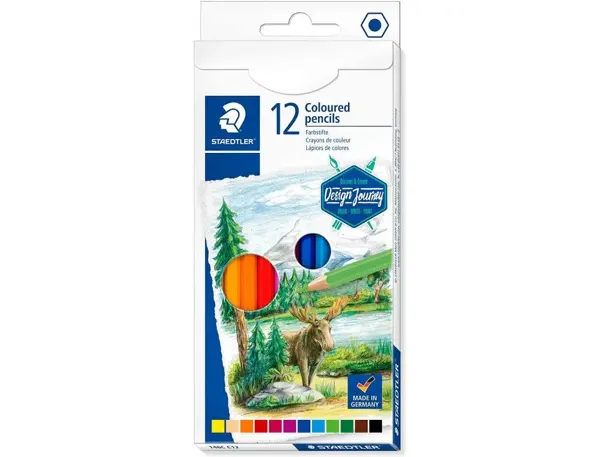 Crayon de couleur staedtler 146c design journey etui      carton 12 unites coloris      assortis — Non classé