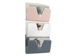 Corbeille murale cep polystyrene ouverture         prehension en v coloris       mineral assortis 3 unites — Non classé
