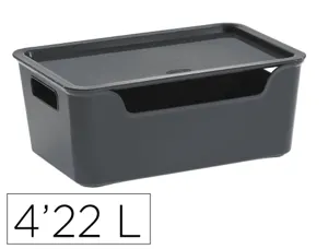 Boite multirangement cep bella pp couvercle et         poignees contenance 4,22l     coloris gris — Non classé