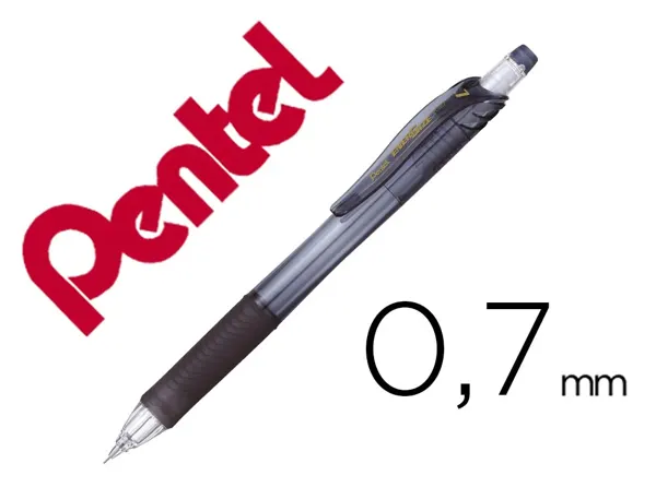 Porte-mines pentel energize canon fixe mine 0,7mm grip    caoutchouc gomme avec capuchoncorps coloris noir translucide —…