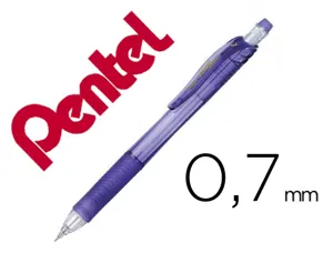 Porte-mines pentel energize canon fixe mine 0,7mm grip caoutchouc gomme avec capuchon corps coloris violet translucide —…