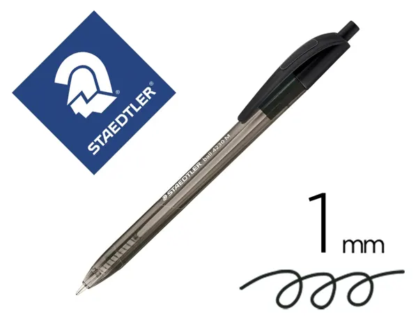 Stylo-bille staedtler ball 4230 m triangulaire retractable ergonomique pointe moyenne 1mm coloris noir — Non classé