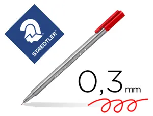Feutre staedtler triplus fineliner 334 r pointe extra  fine 0,3mm ergonomique        coloris rouge — Non classé