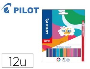 Stylo pilot frixion ball stick pointe 0,7mm encre gel  effacable coloris assortis    pochette 12 unites — Non classé