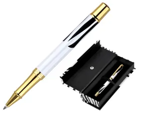 Roller belius b&w aluminium attributs or encre noire      coloris noir zebrures         blanches dans coffret cadeau — Non…