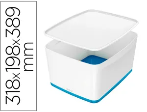 Bac rangement leitz mybox format a4 18l 318x198x385mm   blanc bleu — Non classé