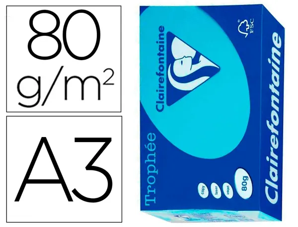 Clairefontaine Papier universel Trophée, A3, bleu turquoise — Papier copieur et imprimante