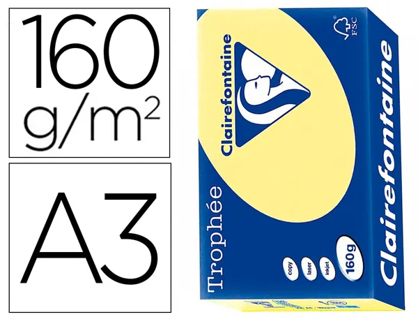 Clairefontaine Papier universel Trophée, A3, jonquille — Papier copieur et imprimante