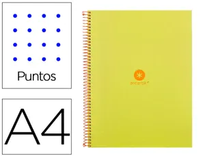 Cahier spirale antartik a4 80p 90g couverture cartonee   reglure dot 4 trous coloris   jaune — Non classé