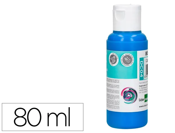 Peinture acrylique liderpapel coloris cyan bouteille 80ml — Non classé