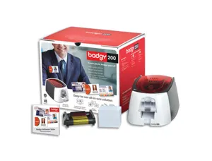 Imprimante cartes badgy 200 inclus 1 ruban de couleur 100 impres 100 cartes pvc         blanches et logiciel — Non classé