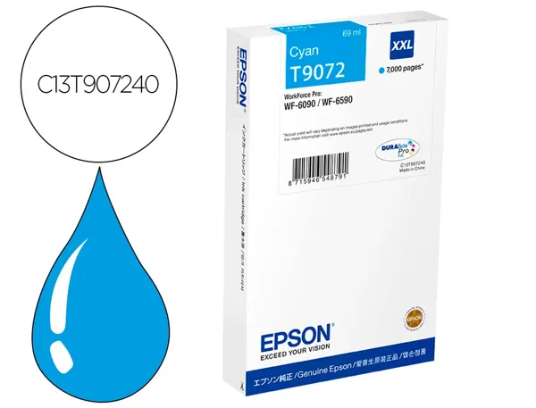 Cartouche d'encre original epson t9072 cyan — Non classé