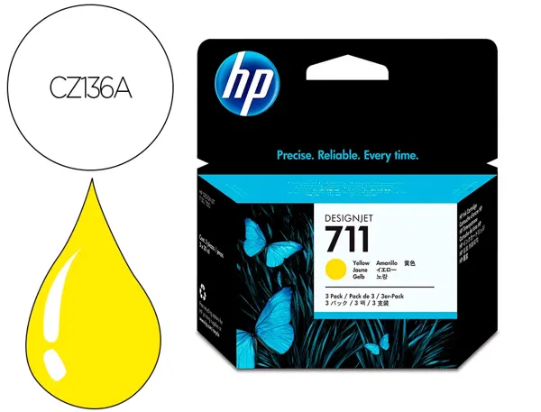 Cartouche d'encre original hp 711 29 ml jaune pack de 3 — Non classé