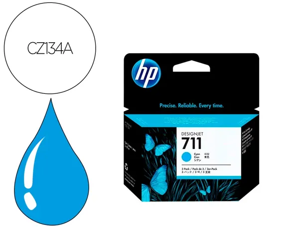 Cartouche d'encre original hp 711 29 ml cyan pack de 3 — Non classé