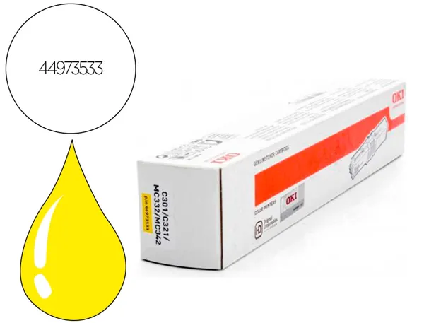 Cartouche d'encre original oki 44973533 1500 p jaune — Non classé