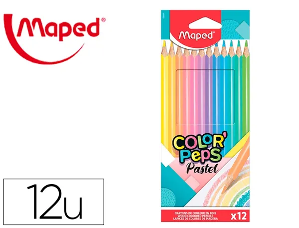 Maped Crayon de couleur COLOR'PEPS Pastel, étui carton de 12 — Fournitures — vue 4