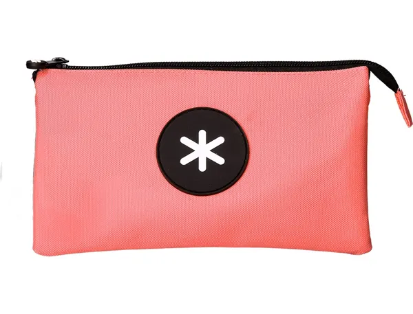 Trousse scolaire antartik plate 3 compartiments         220x30x120mm coloris corail — Non classé