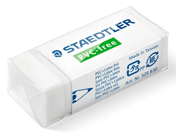 Gomme staedtler 525 b sans pvc ni latex blanche 65 x 23  x 13 mm — Non classé