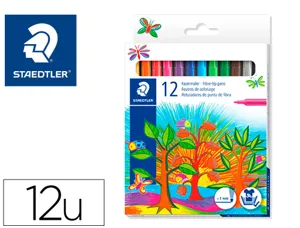 Stylo feutre staedtler 325 pointe moyenne 1mm pack de 12 couleurs assorties — Non classé