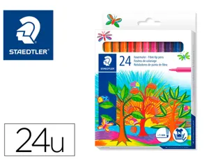 Stylo feutre staedtler 325 pointe moyenne 1mm pack de 24 couleurs assorties — Non classé