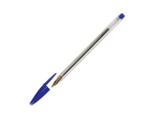 Stylo-bille bic cristal écriture moyenne 0.5mm encre classique bille indéformable capuchon couleur encre bleu — Non classé