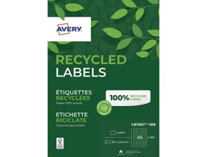 Etiquette autocollante avery adresse recyclee laser blanc  38,1 x 21,2 mm boite de 6500 — Non classé