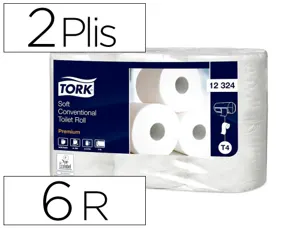 Rouleau papier toilette tork blanc 2 plis 396 fts paquet   de 6 — Non classé