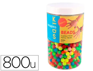Perle en plastique rondes multicolore fluor             diametre 8mm bocal de 800 un — Non classé