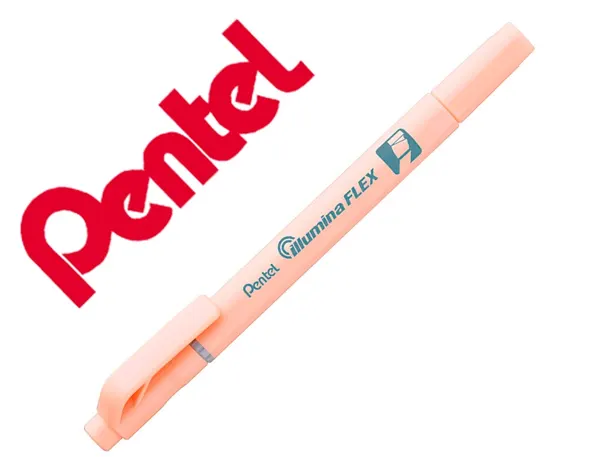 Surligneur pentel illumina flex bi-pointe orange pastel — Non classé