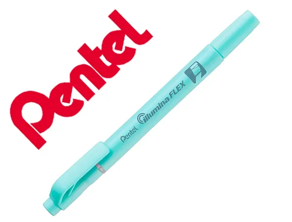 Surligneur pentel illumina flex bi-pointe bleu claire    pastel — Non classé