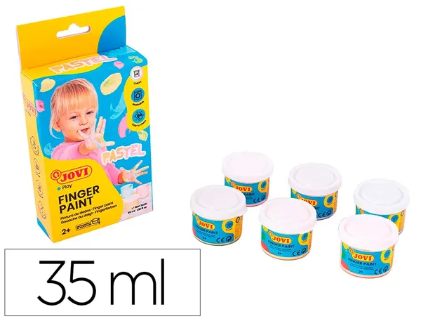 Gouache au doight jovi a base d'eau couleur pastel 6 pots   de 35 ml — Non classé