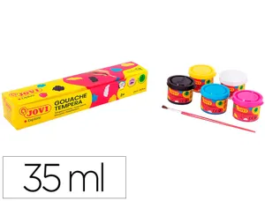 Gouache scolaire jovi a base d'eau couleur assorties 5     pots de 35 ml + pinceau — Non classé