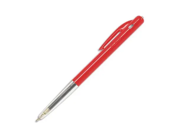 Stylo-bille bic m10 écriture moyenne 0.5mm encre classique rétractable bouton poussoir latéral coloris rouge — Non classé