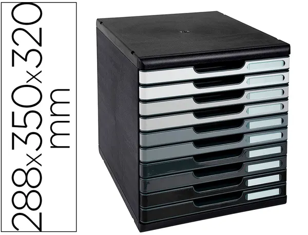 EXACOMPTA Module de classement MODULO A4, 10 tiroirs, gris — Aménagement d'espace