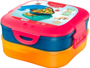 Boite a dejeuner maped figurative 3-en-1 pour enfant coloris rose — Non classé