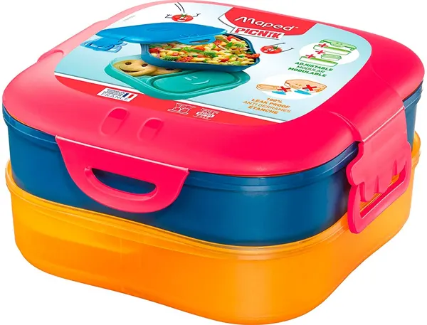 Boite a dejeuner maped figurative 3-en-1 pour enfant coloris rose — Non classé