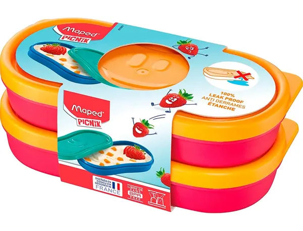 Boite a encas maped figurative pour enfant x2     coloris rose — Non classé