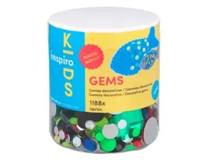 Bocal de gemmes decoratives acrylique cercle couleurs et  tailles assorties 1188 unites aprox — Non classé