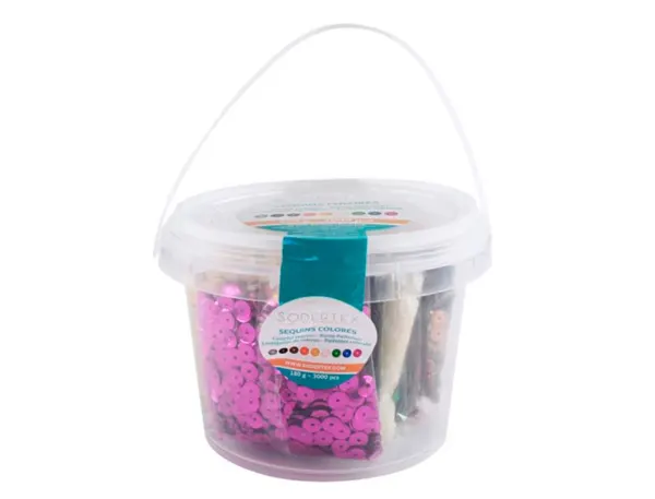 Sequins sodertex colore 180 gr - 6 mm - 9 x 20 gr - 3000  pcs - 9 coloris — Non classé