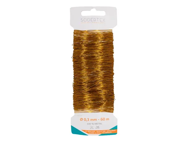 Carte de fil sodertex m tal or 60m - diam 0,3 mm - 1 pc - 1 coloris — Non classé