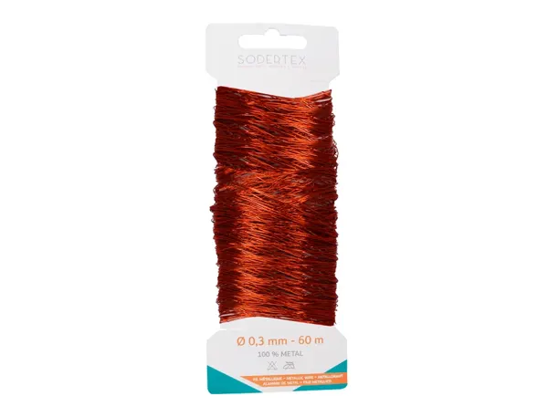Carte de fil sodertex m tal cuivre 60m - diam 0,3 mm - 1  pc - 1 coloris — Non classé