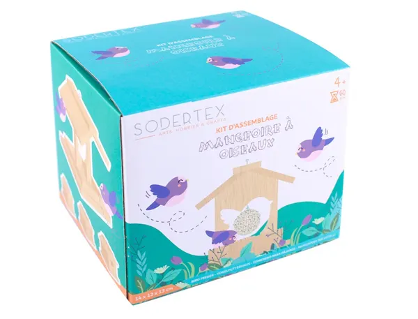 Kit mangeoire en bois + colle - 12 x 14,5 x 11,5 cm - 1 pc  - 1 color — Non classé