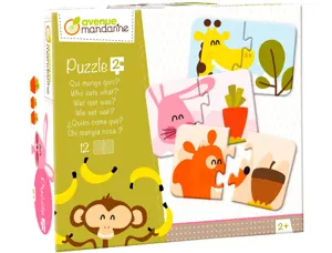 Jeu  ducatif clairefontaine puzzle 2 pi ces, qui mange    quoi  contient 12 puzzles de  2 pi ces en carton  pais - — Non…