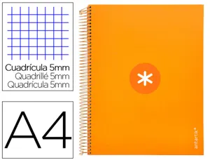 Cahier spirale antartik a4 240p 90g remborde 5x5mm       microperfore 5 bandes 4 trous coloris jaune moutarde — Non classé